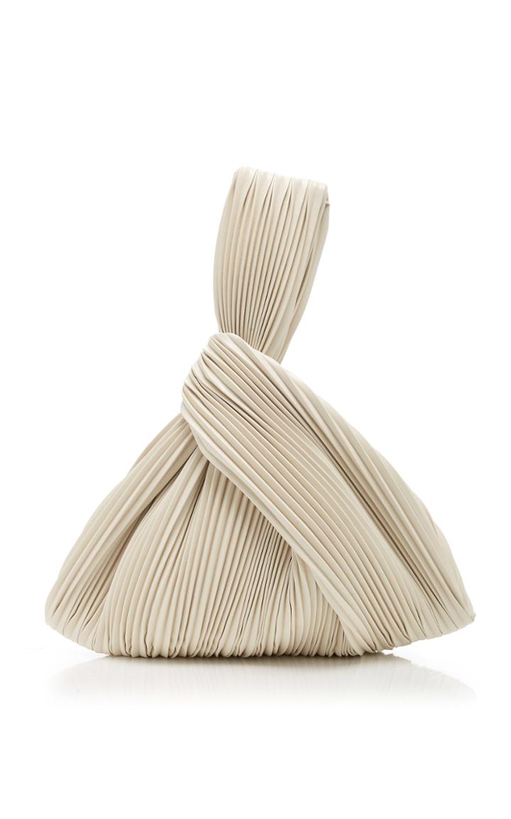 Moda Operandi Nanushka Jen Pleated Vegan Leather Top Handle Bag
