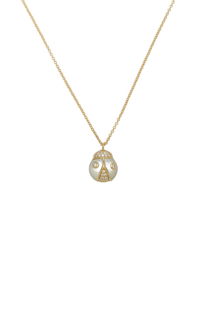 Nayla Arida Mother Of Pearl Ladybug Pendant Necklace