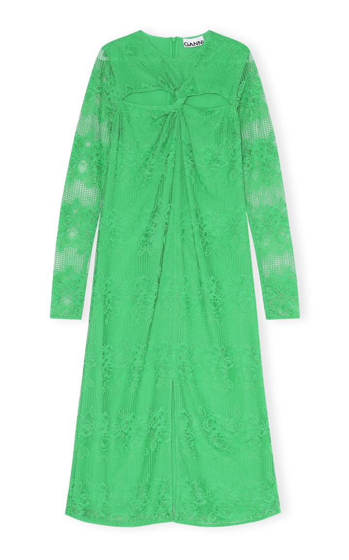 Moda Operandi Ganni Lace Twist Midi Dress