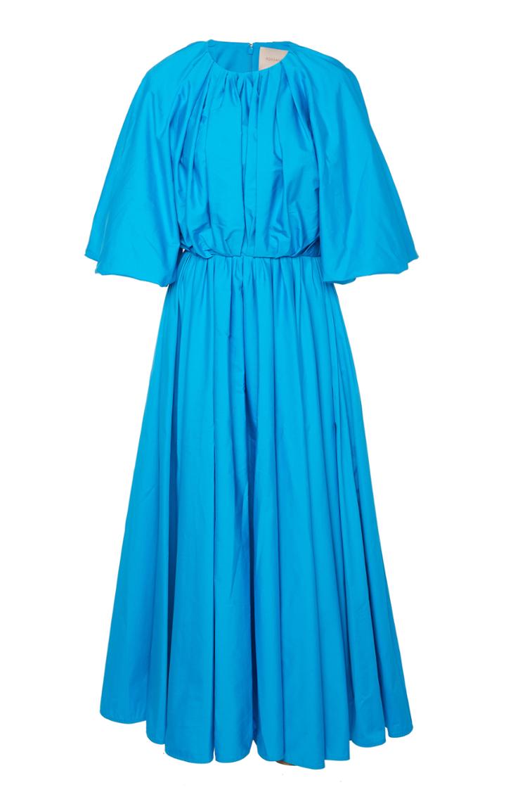 Roksanda Medeya Ruched Cotton Maxi Dress