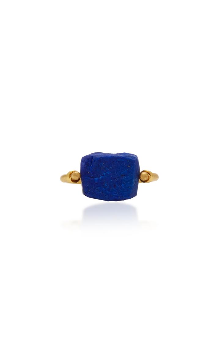 Moda Operandi Loren Nicole 22k Yellow Gold Lapis Spinner Ring Size: 5