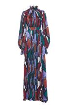 Carolina Herrera Puff Sleeve Crepe De Chine Gathered Gown