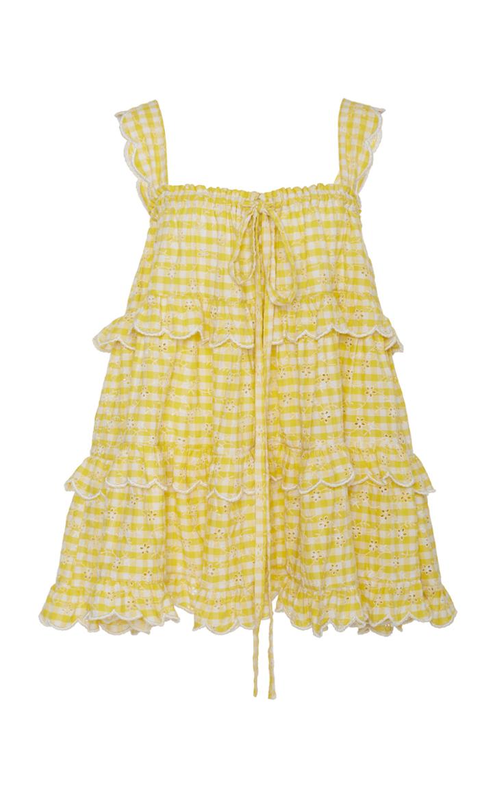 Innika Choo Iva Gudtais Tiered Cotton Mini Dress