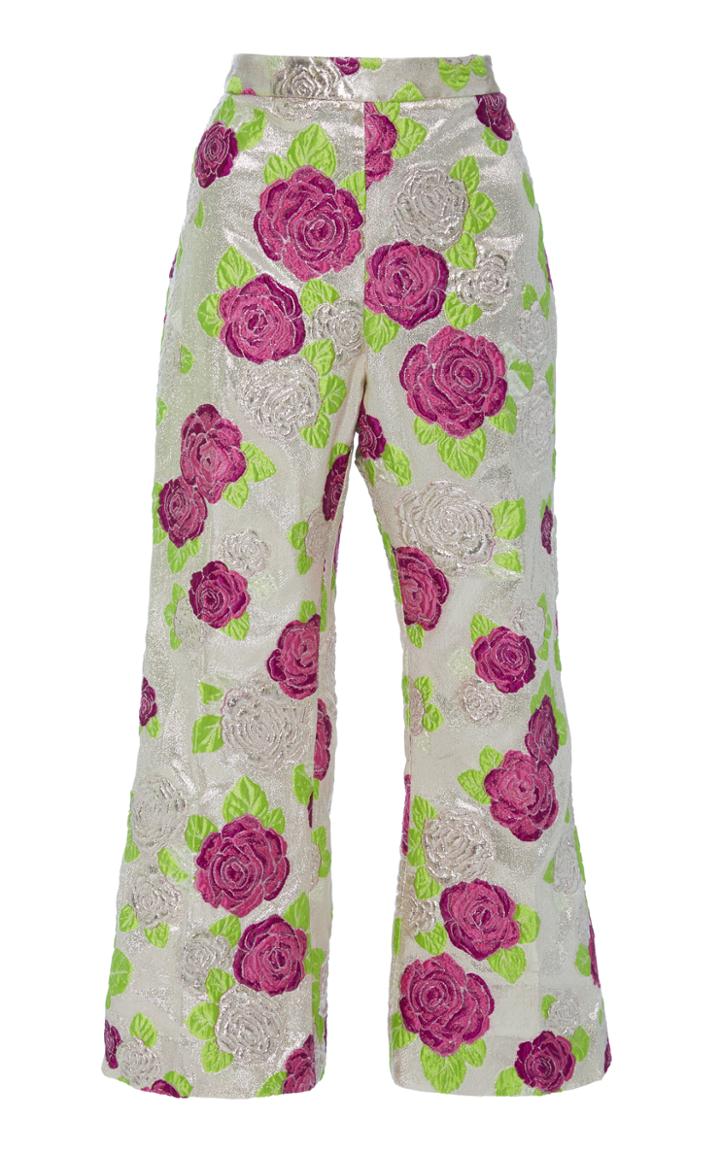 Christian Siriano 60s Metallic Brocade Slim Cut Trouser