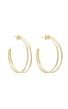 Meira T 14k Gold Diamond Hoop Earrings