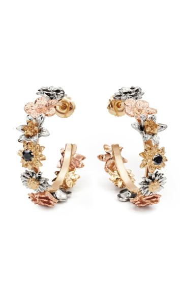 Bernard James Flora 14k Gold Diamond Hoop Earrings