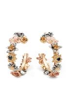 Bernard James Flora 14k Gold Diamond Hoop Earrings