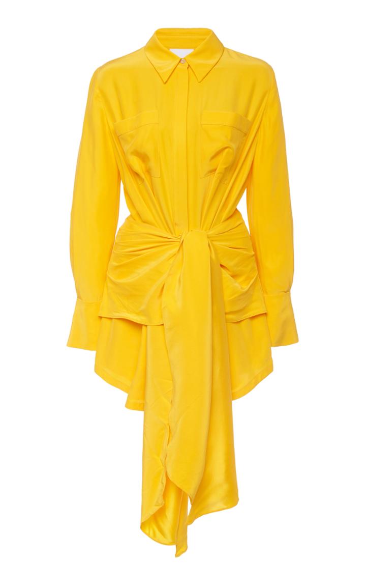 Acler Bollard Tie-front Silk-blend Mini Dress