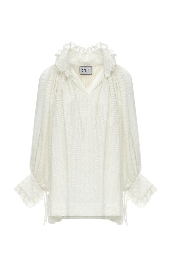Studio Cut Ruffled Jacquard Top
