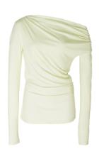 Acler Harmon Cold-shoulder Draped Stretch-modal Top Size: 2