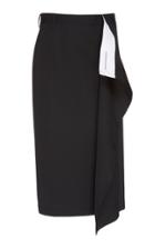 Calvin Klein 205w39nyc Raw Cut Wool Gabardine Wrap Skirt
