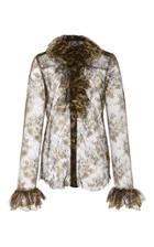 Anna Sui Cascading Ruffle Gilded Lace Top