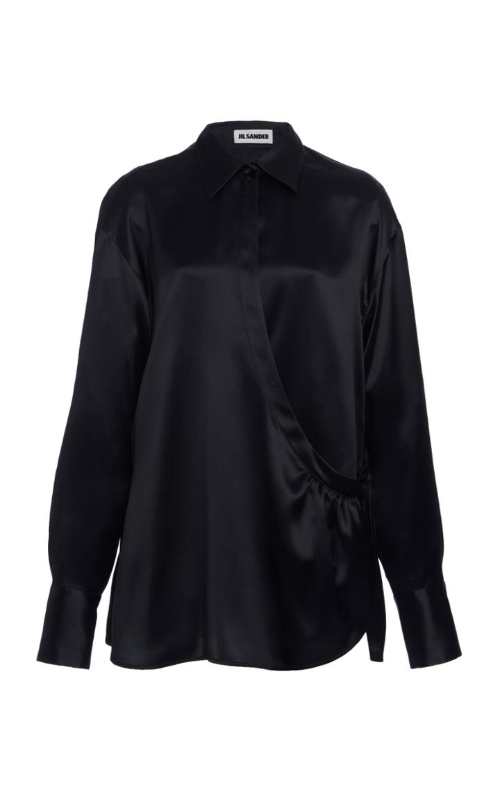 Jil Sander Mildred Draped Silk Top