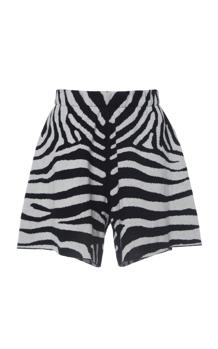 Moda Operandi Alanui Zebra-print Cashmere Shorts Size: M
