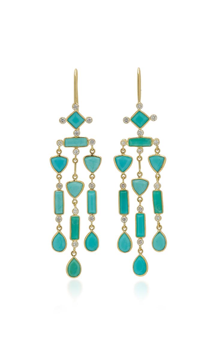Amrapali Rashmika 18k Gold Turquoise And Diamond Earrings