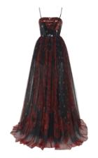Elie Saab Strapless Printed Paillette And Tulle Gown