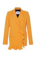 Msgm Double Crepe Cady Ruffle Blazer