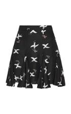 Macgraw Symphony Printed Silk Twill Mini Skirt