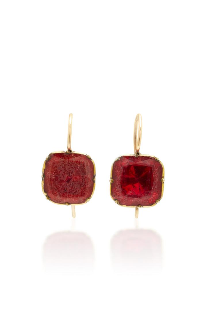 Vela One-of-a-kind Georgian Red Paste Earrings