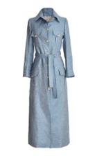 Giuliva Heritage Collection Belted Linen-twill Midi Dress