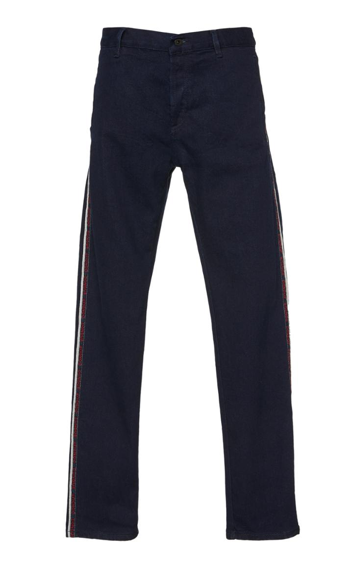 Dondup Sport Stripe Straight Leg Jeans