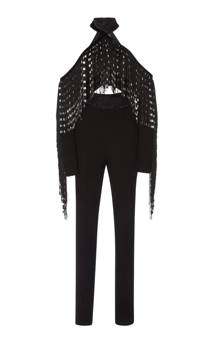 David Koma Mixed Fringe Jumpsuit