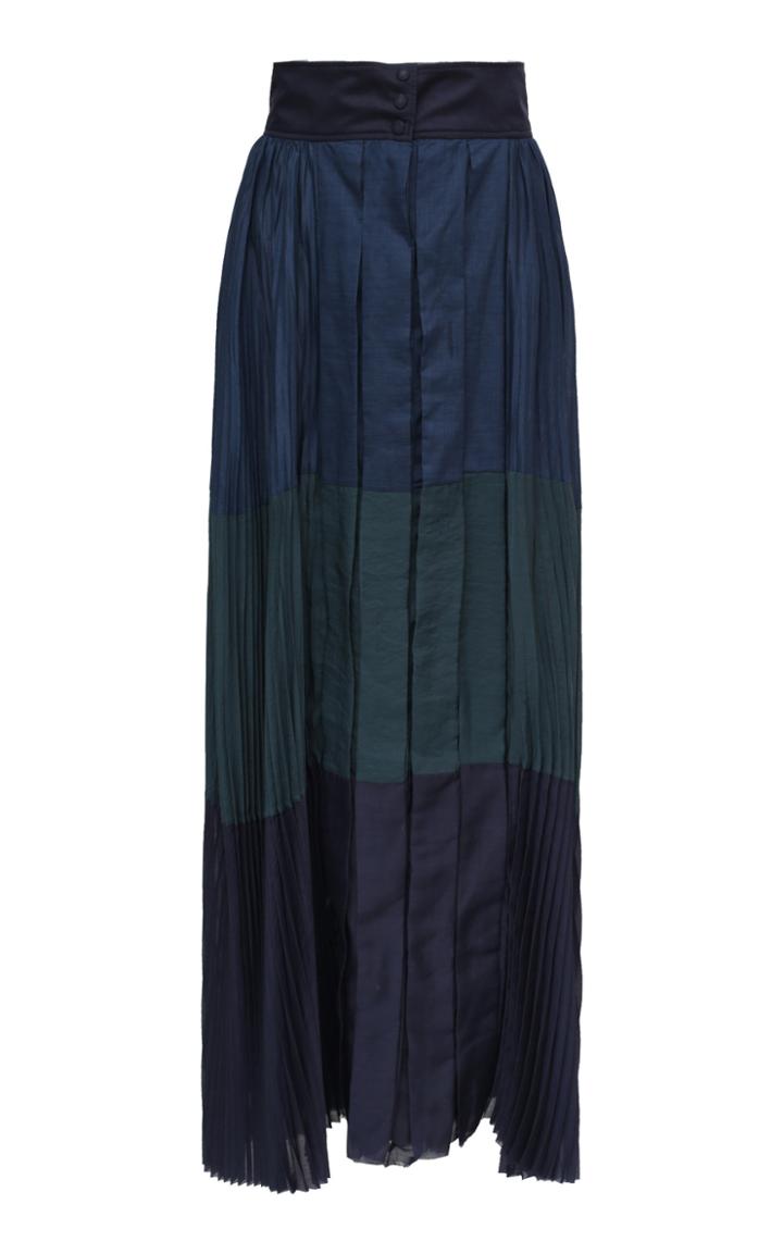 Saptodjojokartiko Pleated Cotton Maxi Skirt