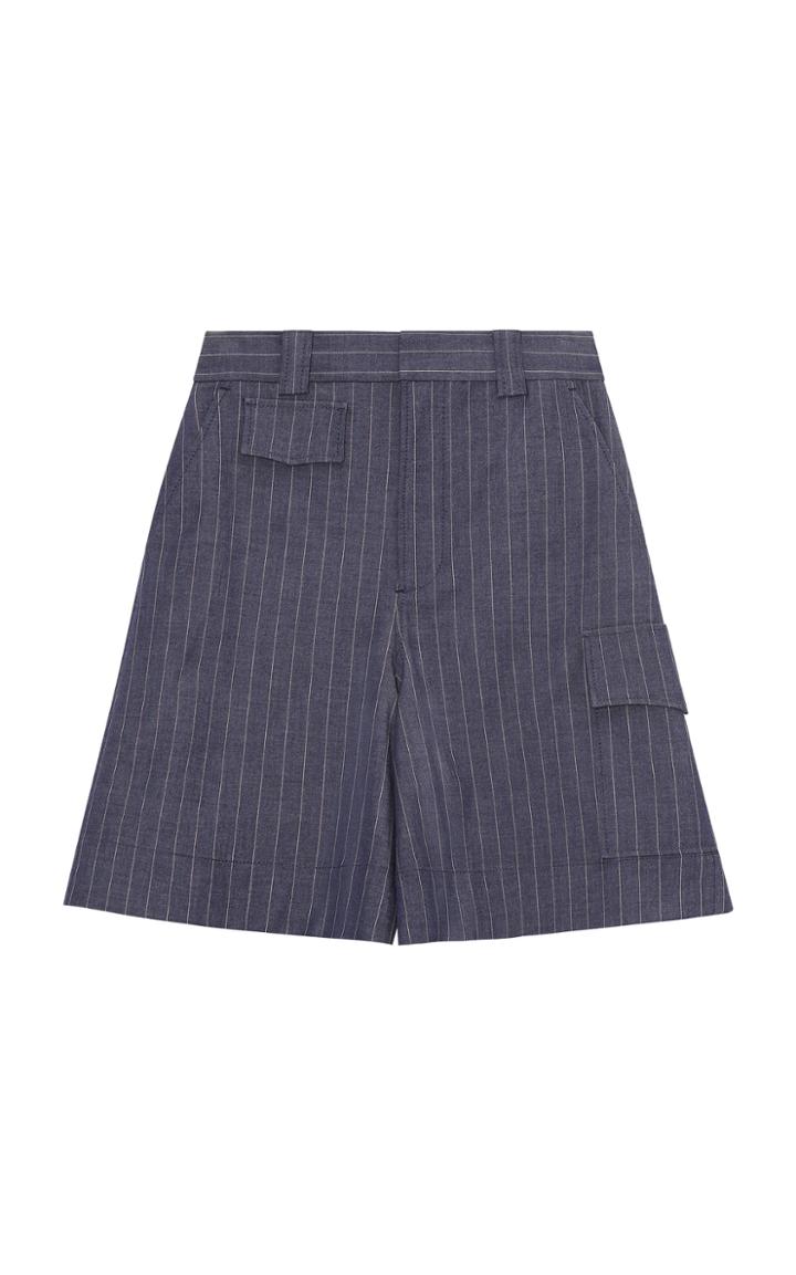 Moda Operandi Ganni Stretch Stripe Suiting Shorts