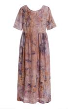 Moda Operandi Mimi Prober Amelie Oversized Embroidered Tie-dyed Organic Silk Midi Dr
