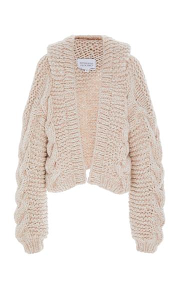I Love Mr. Mittens Hooded Cable-knit Wool Bomber