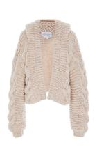 I Love Mr. Mittens Hooded Cable-knit Wool Bomber