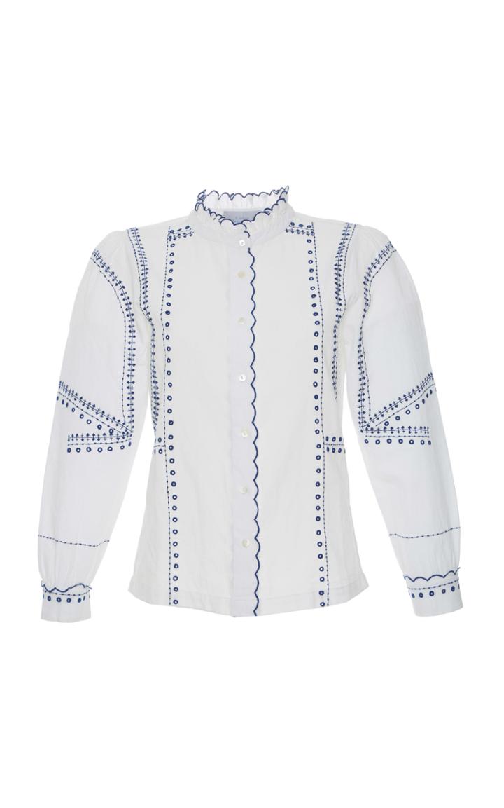 Luisa Beccaria Linen Embroidered Shirt