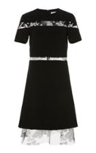 Pamella Roland Black & White Embroidered Lace Dress