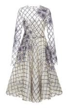 Moda Operandi Pamella Roland Grid Sequined Chiffon Dress Size: 2