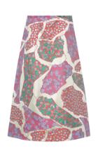 Marni Floral Satin A-line Skirt
