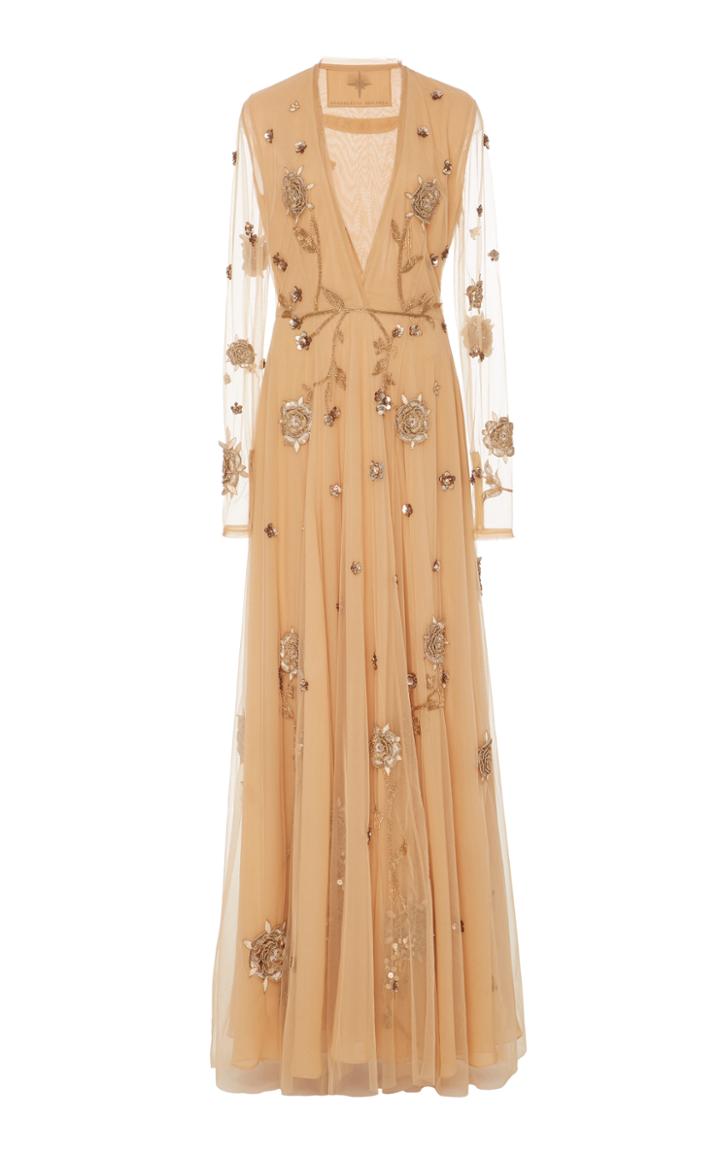 Cucculelli Shaheen Birds And Honey Embroidered Gown