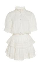 Loveshackfancy Alfie Button-up Ruffled Cotton Mini Dress