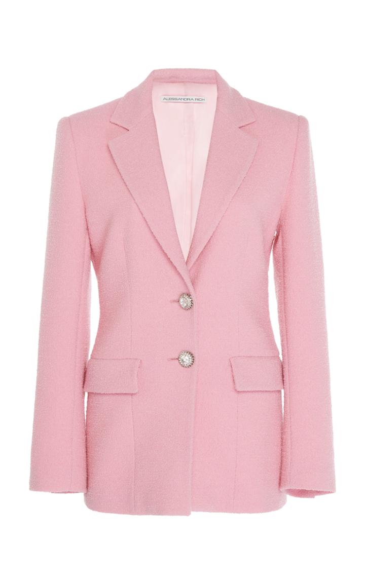 Moda Operandi Alessandra Rich Crystal-embellished Tweed Wool-blend Blazer Size: 36