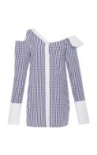 Monographie Cutout Gingham Cotton Shirt