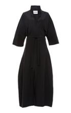 Jil Sander Melina Tie-front Crepe De Chine Midi Dress