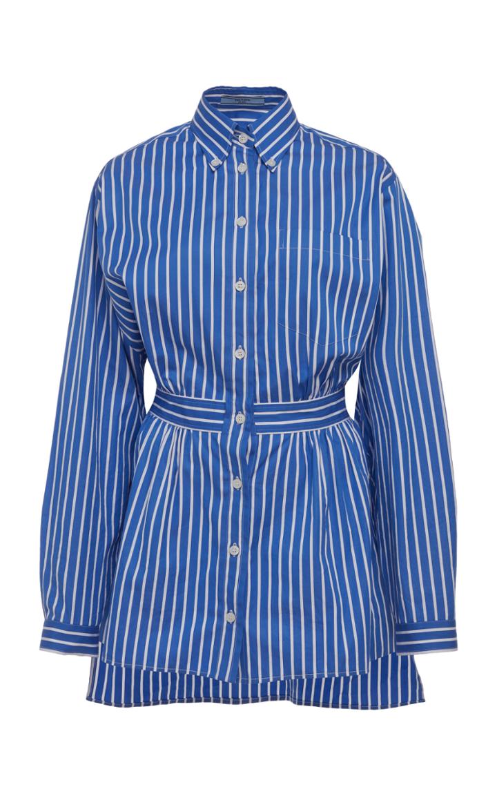Prada Striped Cotton-poplin Shirt Size: 36