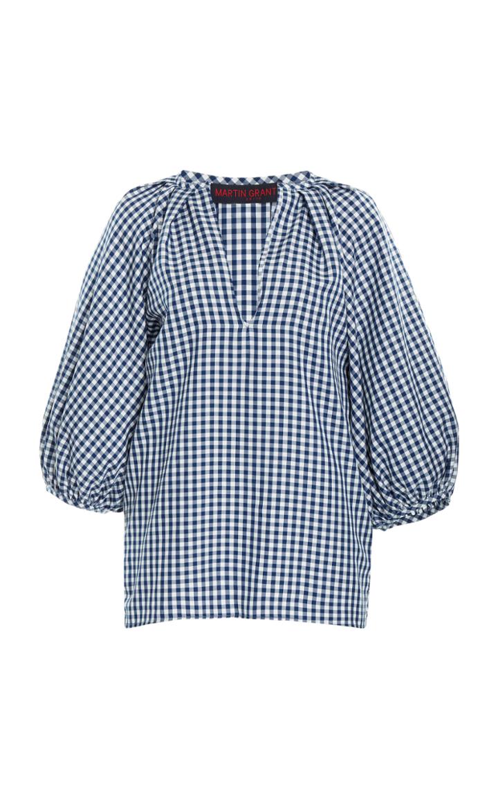 Moda Operandi Martin Grant Gathered Gingham Top