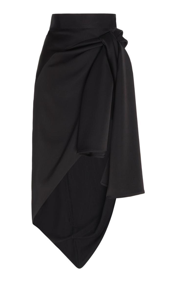 Moda Operandi Unttld Satin Front Knot Skirt Size: 2