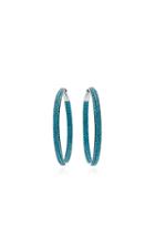 Nickho Rey Rhodium-plated Turquoise Hoop Earrings