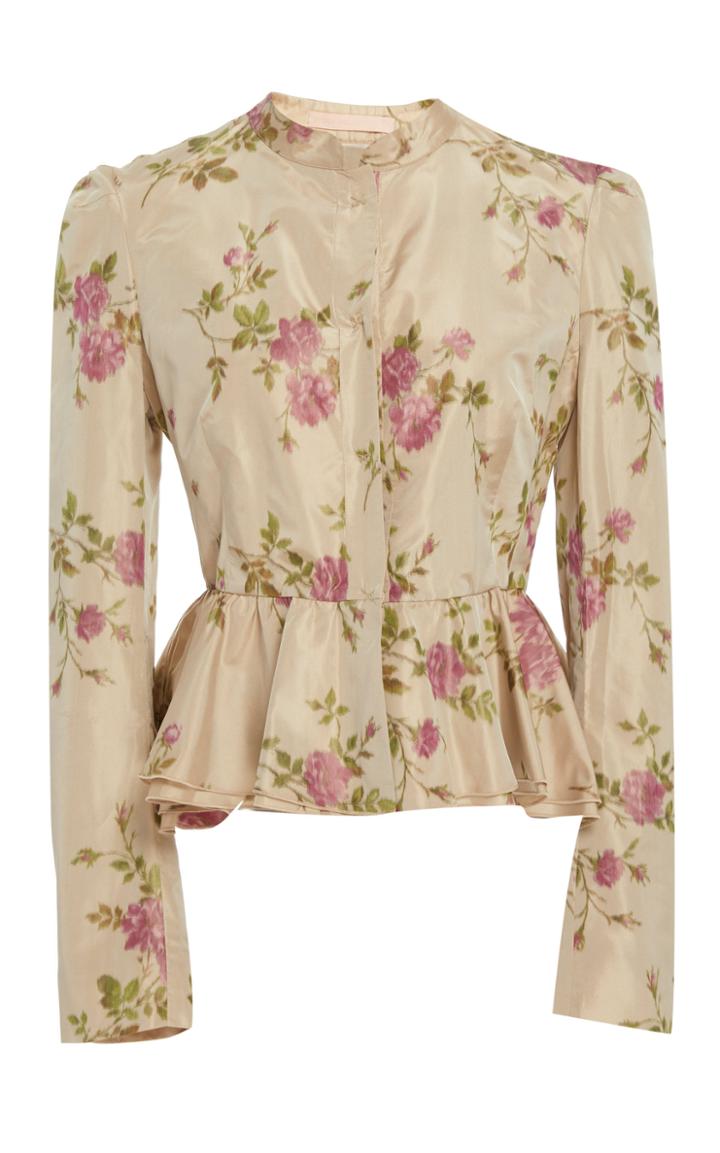 Brock Collection Oxa Floral Ruffle Hem Jacket