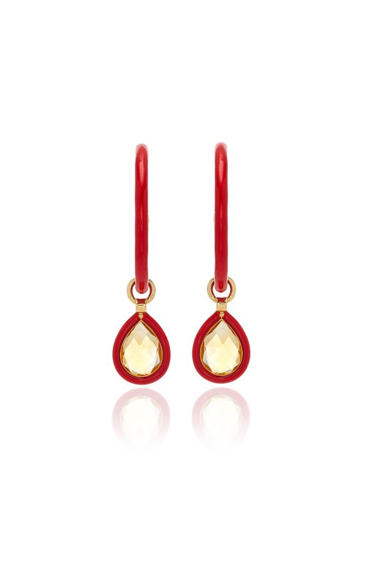 Moda Operandi Nina Runsdorf The Artist Red Enamel Mini Hoops