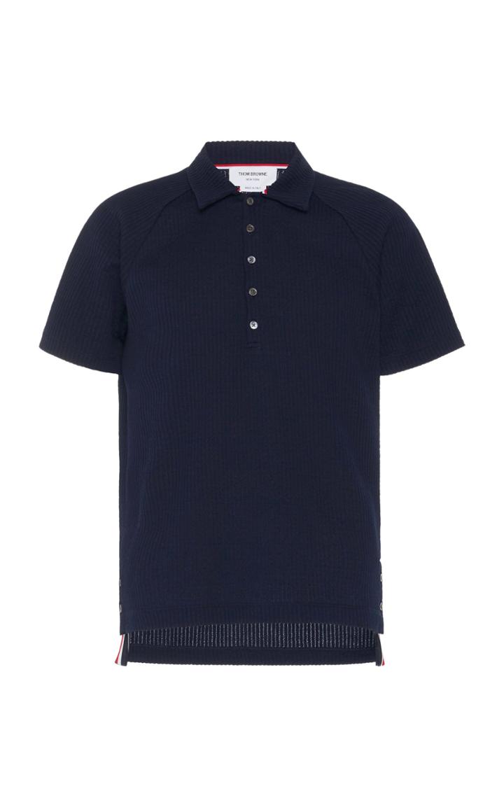 Thom Browne Cotton Seersucker Polo Shirt