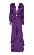 Alessandra Rich Silk Satin Dress Ruched Dress