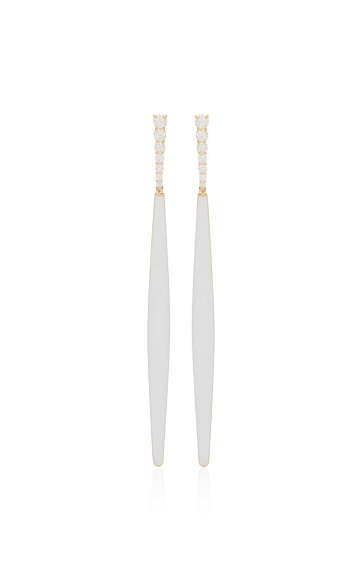 Moda Operandi Melissa Kaye 18k Yellow Gold Aria Stiletto Enamel Earring