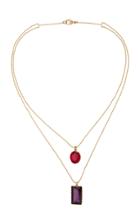 Renee Lewis 18k Gold Ruby And Amethyst Necklace